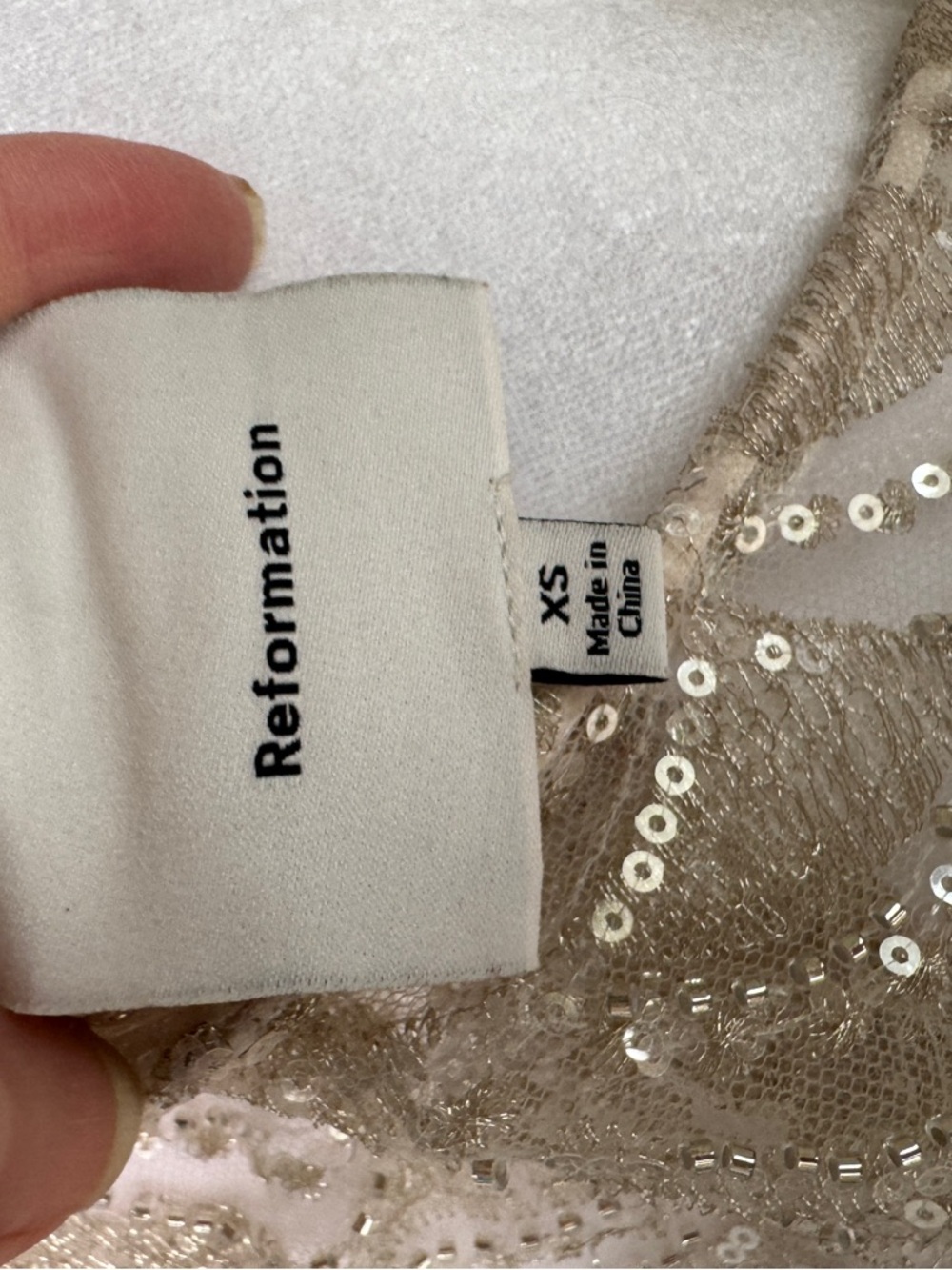 Reformation Champagne Beaded Maxi Dress - Picture 13 of 14